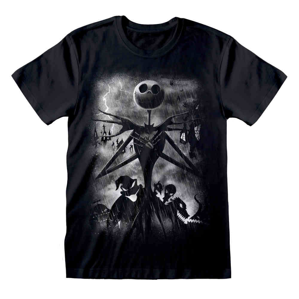 Disney The Nightmare Before Christmas - Stormy Skies Herren T-Shirt - Schwarz